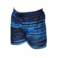 Digital Printed Men's Marine Shorts Navy Blue White