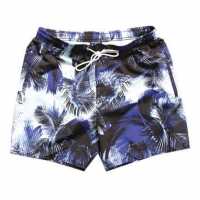 Digital Printed Men's Marine Shorts Navy Blue