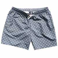 Digital Printed Men's Marine Shorts Blue Gray