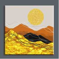 İşlemeli Kanvas Tablo 50X50 - Güneş