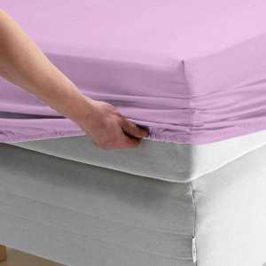 Double Cotton Elastic Bed Sheet Lilac