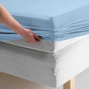 Double Cotton Elastic Bed Sheet Blue