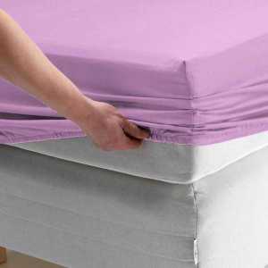 Double Cotton Elastic Bed Sheet Pink