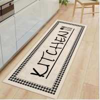 Kitchen Carpet 80 x 200 cm Beige Black