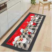 Kitchen Carpet 80x200 Cm - Black-Red