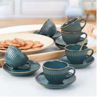 Keramika Azure Myra Çay Fincan Takımı 12 Parça 6 Kişilik