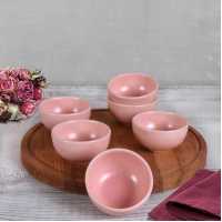 Keramika Matte Light Pink Cloud Snack / Sauce Bowl 8 Cm 6 Pcs