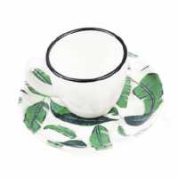 Tulu Porcelain Cup Set Patterned Set of 2 Green White