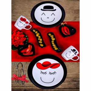Keramika Smiling Face Breakfast Set 10 Pieces for 2 Persons