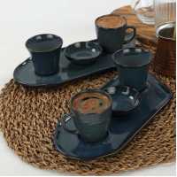 Keramika Lapis Kahve Sunum Seti 8 Parça 2 kişilik