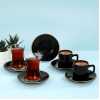 Keramika Luna Gold Siyah Çay/kahve Fincan Takımı 18 Parça 6 Kişilik