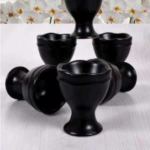 Keramika Mat Siyah Juliet Yumurtalık 6 Adet