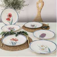 Keramika Anatolian Flowers Serving Plate 25 Cm 6 Pieces - 20256/61
