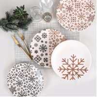 Keramika Snowflakes Serving Plate 25cm 4 Pieces