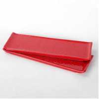 Keramika Red Natural Stone Boat Plate 33 Cm 2 Pieces