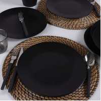 Keramika Matte Black Aegean Serving Plate 25 Cm 6 Pieces
