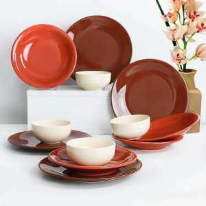 Keramika Aegean Degrade Brown Dinnerware 12 Pieces for 4 Persons