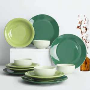 Keramika Aegean Degrade Green Dinnerware 12 Pieces for 4 Persons