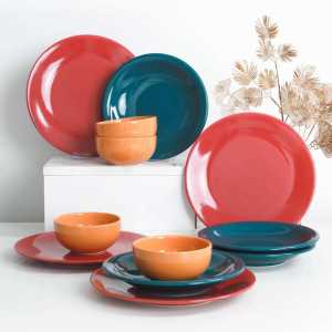 Keramika Ege Rainbow Dinnerware 12 Pieces for 4 Persons