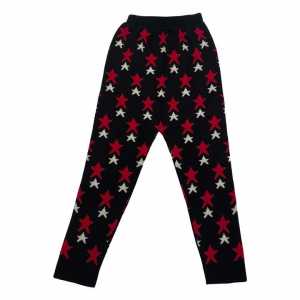 Kids Patterned Knitwear Leggings Black Red