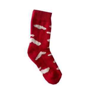 Çocuk Termal Bot Çorabı Kırmızı Beyaz