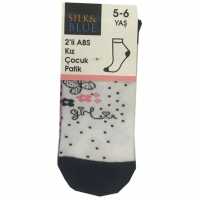 Silk & Blue Çocuk Patik Çorabı Abs Taban 2'li Beyaz