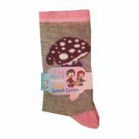 Silk & Blue Kız Çocuk Soket Çorap Pembe-Gri 3'lü