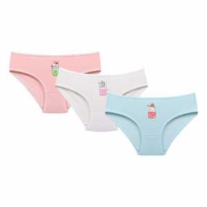 Silk & Blue Girls' Ribbed and Printed Slip 3-Pack Pink Blue