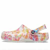 Crocs Classic Tie Dye Graphic Clog 205453-83B Womens Slippers Pink White