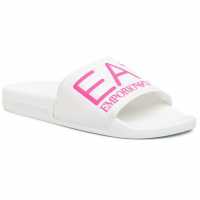 Emporio Armani Sea Word Sliders Women's White Slippers