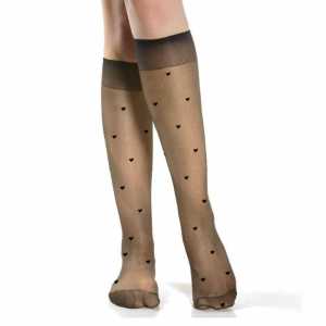 Doremi Kadın Desenli Dizaltı Çorap Fit15 Ten
