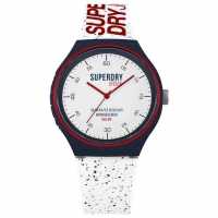 Superdry SYG227W Erkek Kol Saati Lacivert Beyaz Kırmızı