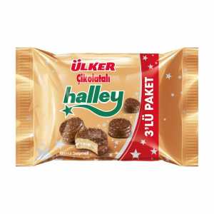 Ülker Halley Chocolate Mini Granulated Marshmallow Biscuit 3X66 G