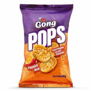 Eti Gong Pops Hot & Cheese Puffed Corn Rice 80 G