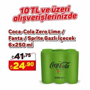 Coca Cola Gazlı İçecek Kola Lime 6x250 ml
