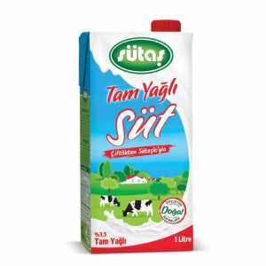 Sütaş Süt Tam Yağlı (En Az %3,5 Yağlı) 1 L