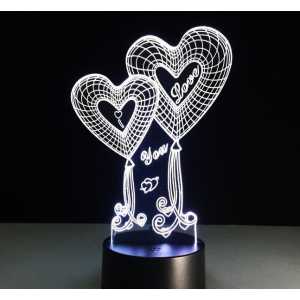 3D Magic Led Heart Lamp
