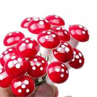 300 Pieces Small Red Color Mushroom Ornament