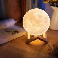 3D Ay Gece Lambası Büyük Boy﻿ Usb Kablolu