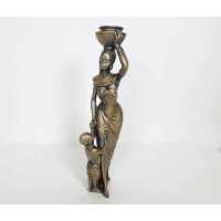 African Woman Child Trinket Candle Holder
