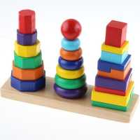 Wooden Rainbow Tower Sorting Toys