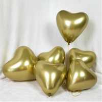 Balloon Chrome Glossy (Mirror) 16 Inch Heart Gold Pk:50 Kl:60