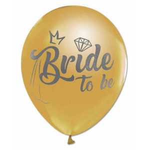 Bride To Be Printed Gold Metallic Balloon 100 Pcs