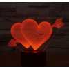 Kalp Şeklinde 3D 3 Boyutlu İllüzyon Lamba