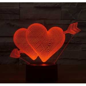 Heart Shaped 3D 3D Illusion Lamp