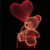 Kalp Tutan Sevimli Ayıcık 3D Gece Lambası