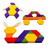 Renkli Ahşap Tangram Blok Puzzle