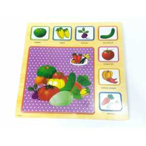 Toptan Ahşap Araba Sebze ve Meyve Yapboz Puzzle