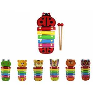 Wholesale Wooden Xylophone Toy Cellphone Musical Instrument with 5 notes