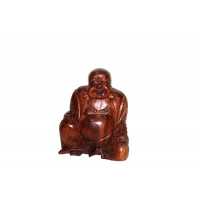 Toptan Ahşap Oturan Buda Biblo 15 cm